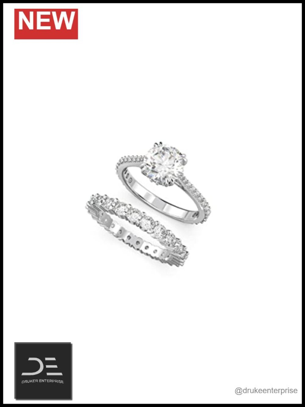 Swarovski Constella Ring Set, Clear Crystals, Rhodium Tone Finish